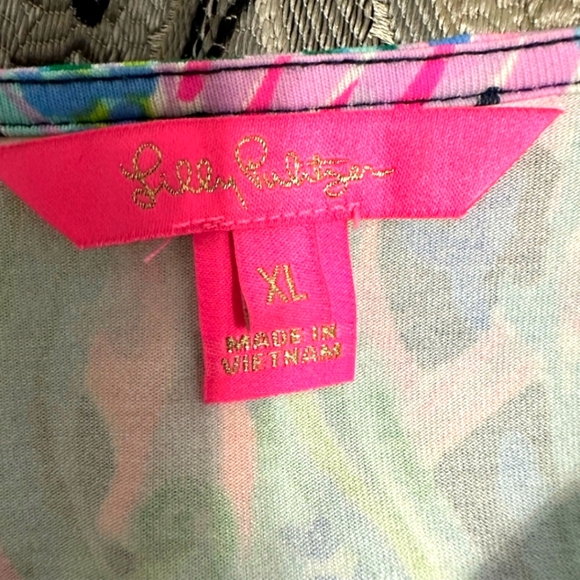 Lilly Pulitzer Vibrant Under the Sea Print Long Sleeve Blouse XL - Picture 4 of 5